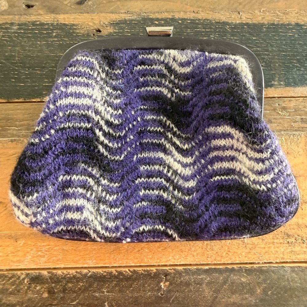 Missoni Purple and Black Zigzag Clutch